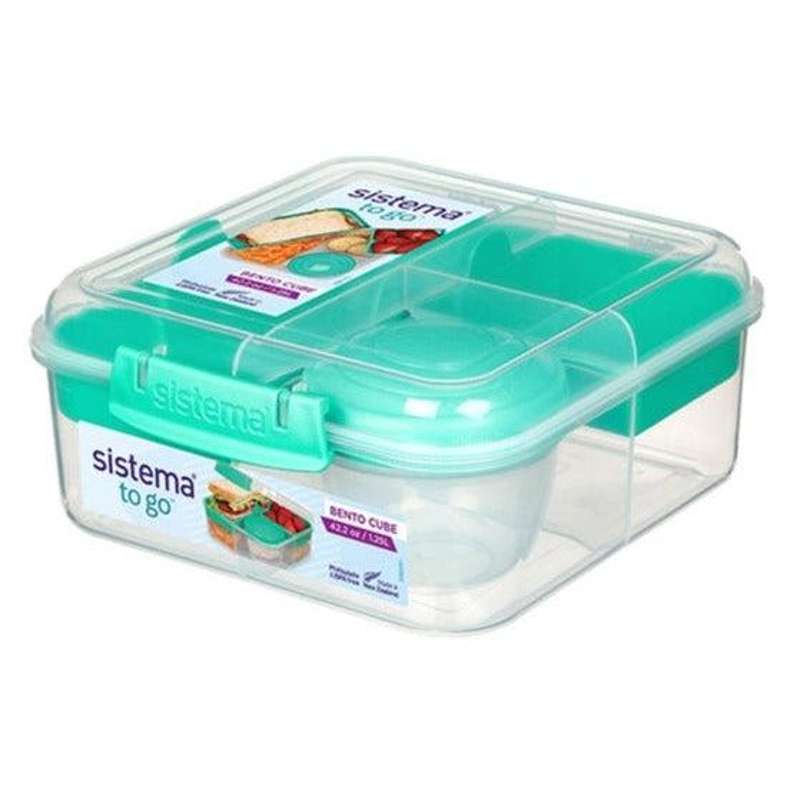 Sistema Madkasse - Bento Cube Lunch - 1.25L - Klar/Minty Teal thumbnail