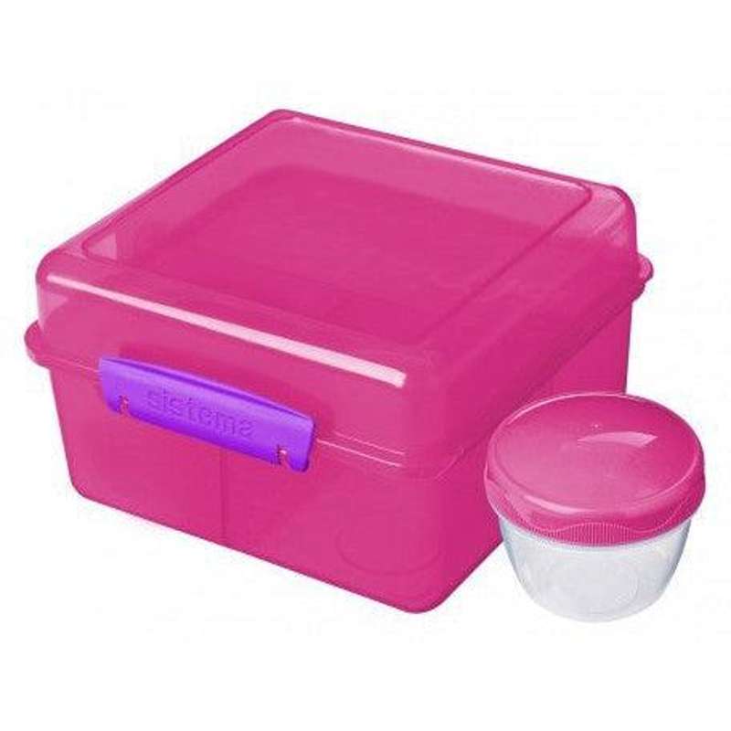 Billede af Sistema Madkasse - Lunch Cube Max Lunch - 2L - Pink m. Lilla Klips