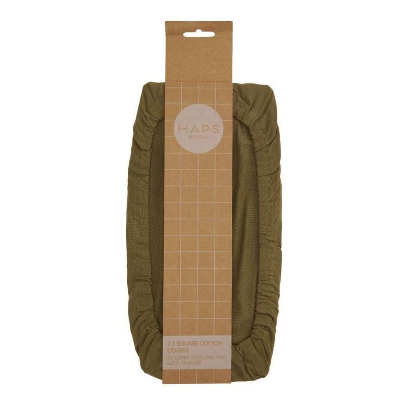 HAPS Nordic Cotton Covers Bomuldslåg - Firkantede - 2-Pak - Olive thumbnail