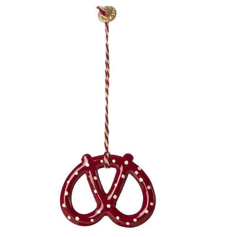 Billede af Maileg Juleornament i Metal - Kringle - Rød - Prikket (5 cm.) hos Mammashop.dk