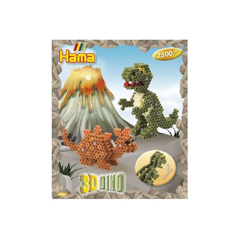 HAMA Perlesæt i Gaveæske - 3D - Dino thumbnail