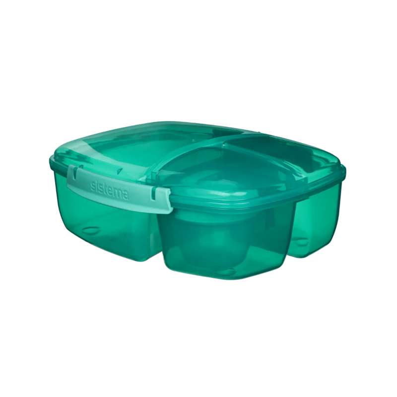 Se Sistema Madkasse - Tripple Split Lunch - 2L - Minty Teal hos Mammashop.dk