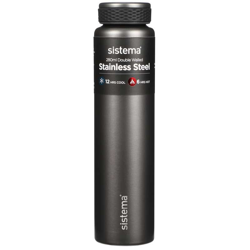 Billede af Sistema Termoflaske - Rustfrit Stål - 280ml - Mørkegrå