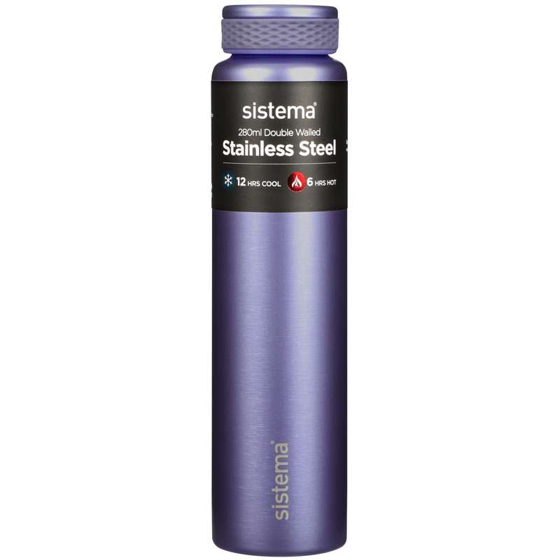 Billede af Sistema Termoflaske - Rustfrit Stål - 280ml - Lilla hos Mammashop.dk