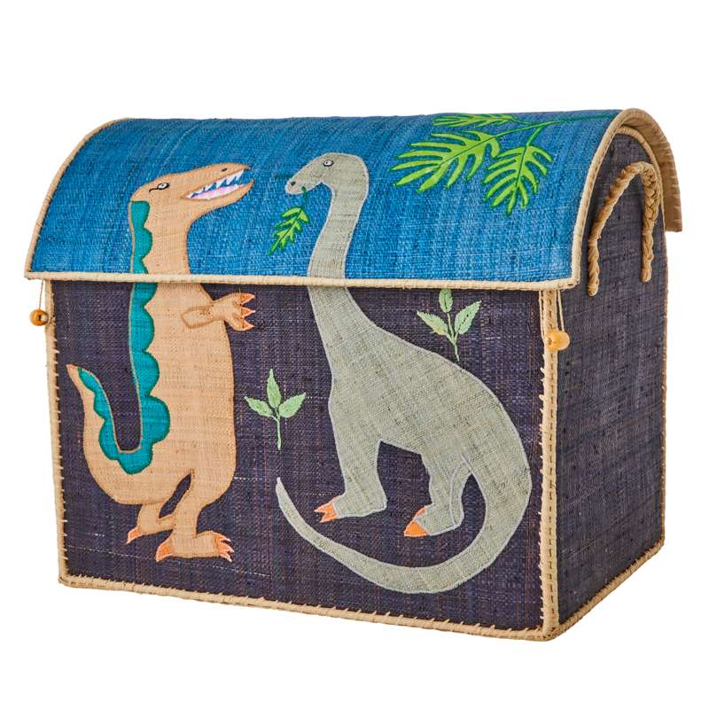 RICE Raffia Opbevaringshus - Dinosaur - Stor thumbnail