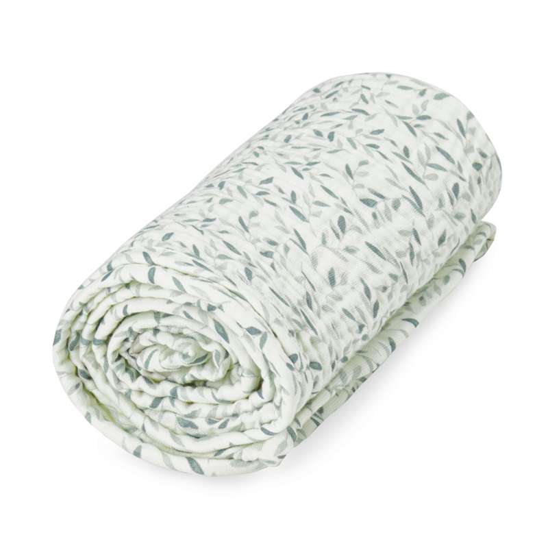 Cam Cam Copenhagen Muslin Babytæppe - GOTS - Green Leaves thumbnail