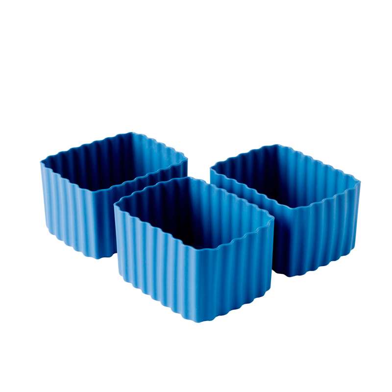 Little Lunch Box Co. Rektangulære Bento Cups - Small - 3 stk. - Medium Blue thumbnail