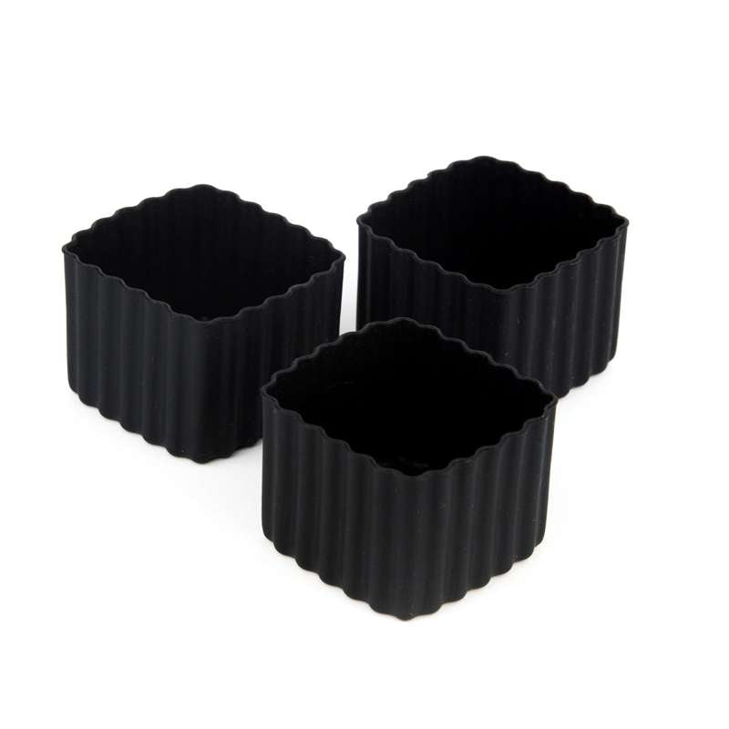 Little Lunch Box Co. Kvadratiske Bento Cups - 3 stk. - Black thumbnail