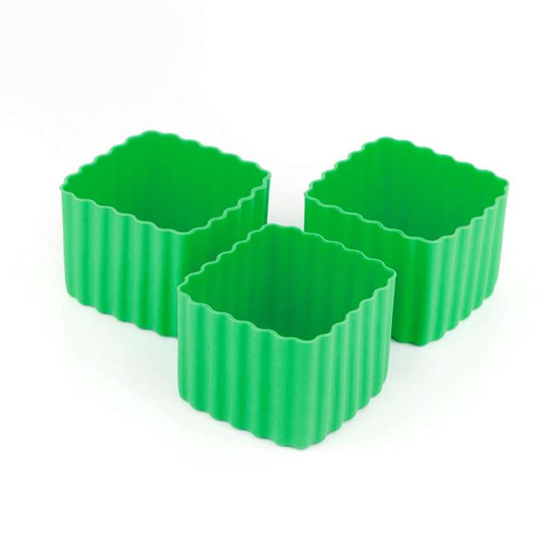 Little Lunch Box Co. Kvadratiske Bento Cups - 3 stk. - Green thumbnail