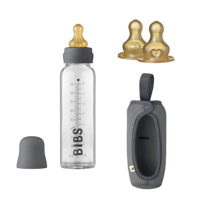 Billede af BIBS Bottle Bundle - No4 - Stor - Iron/Iron hos Mammashop.dk