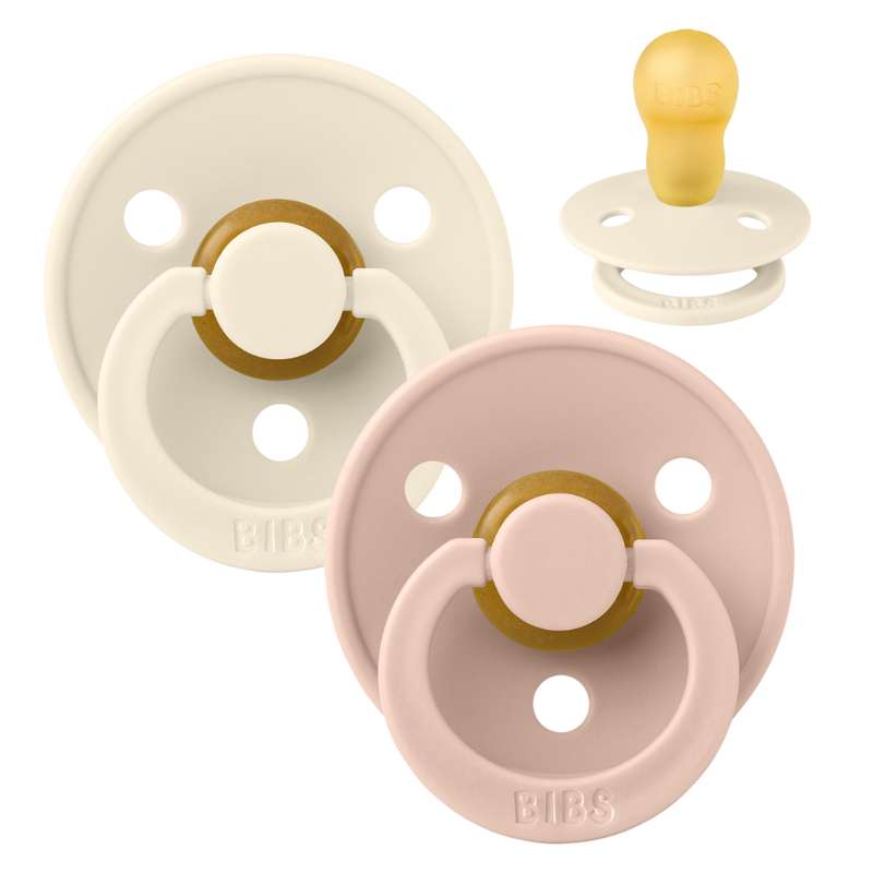 Billede af BIBS Rund Colour Sut - 2-Pak - Str. 3 - Naturgummi - Ivory/Blush hos Mammashop.dk