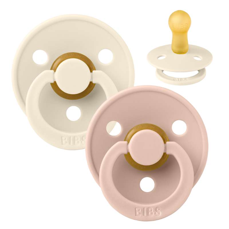 Billede af BIBS Rund Colour Sut - 2-Pak - Str. 2 - Naturgummi - Ivory/Blush