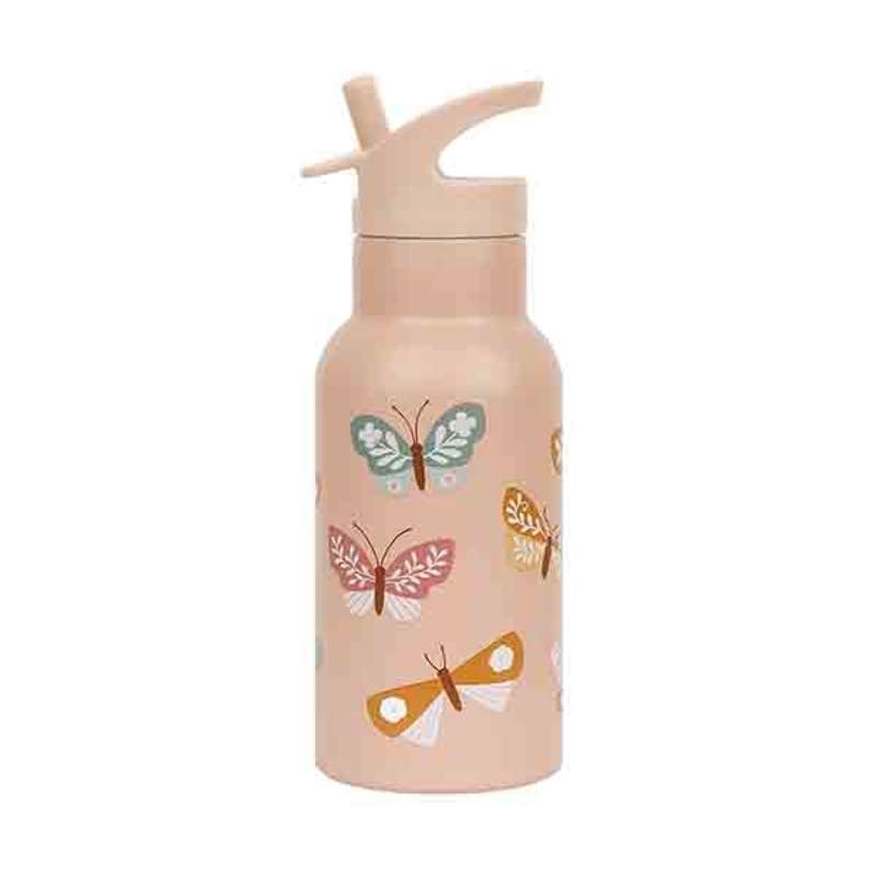 A Little Lovely Company Termodrikkedunk - 350 ml. - Butterflies - Rosa thumbnail