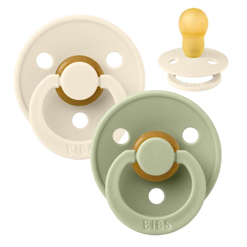 BIBS Rund Colour Sut - 2-Pak - Str. 3 - Naturgummi - Ivory/Sage thumbnail