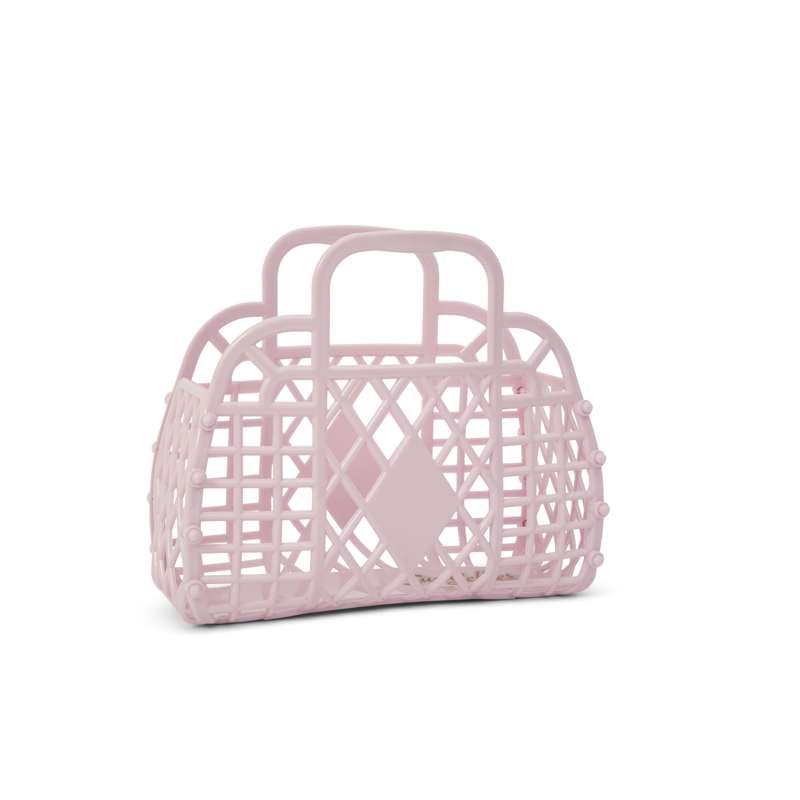 Sun Jellies Retro Basket Strandtaske - Mini - Pink