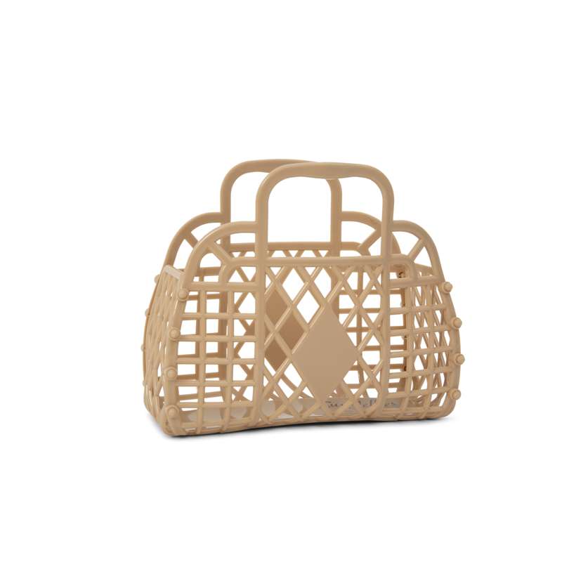 Billede af Sun Jellies Retro Basket Strandtaske - Mini - Latte hos Mammashop.dk