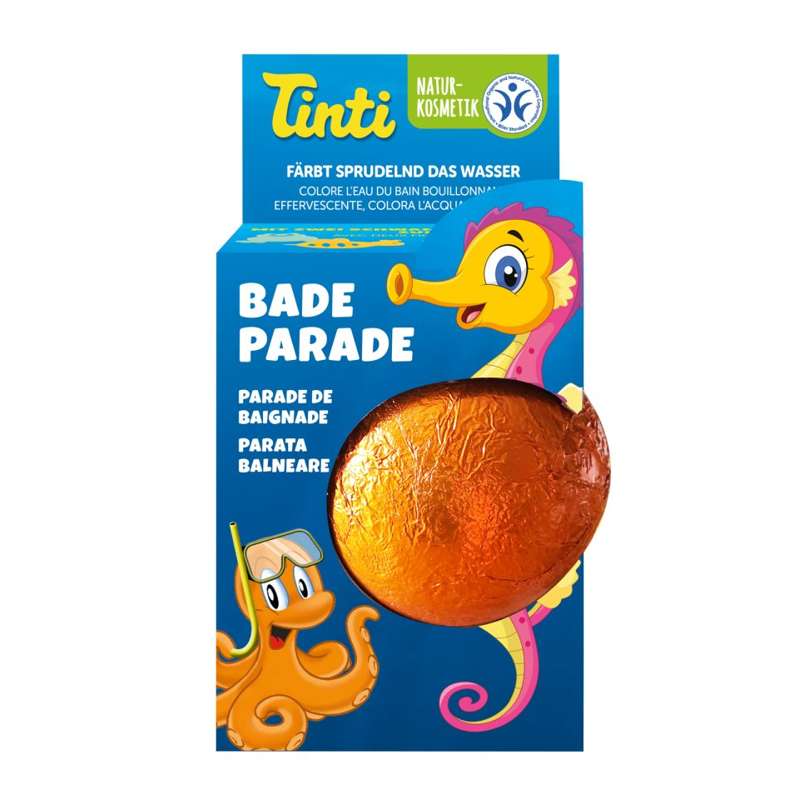 Se Tinti Badeparade - Tryllekugle med Badesvamp - Orange hos Mammashop.dk