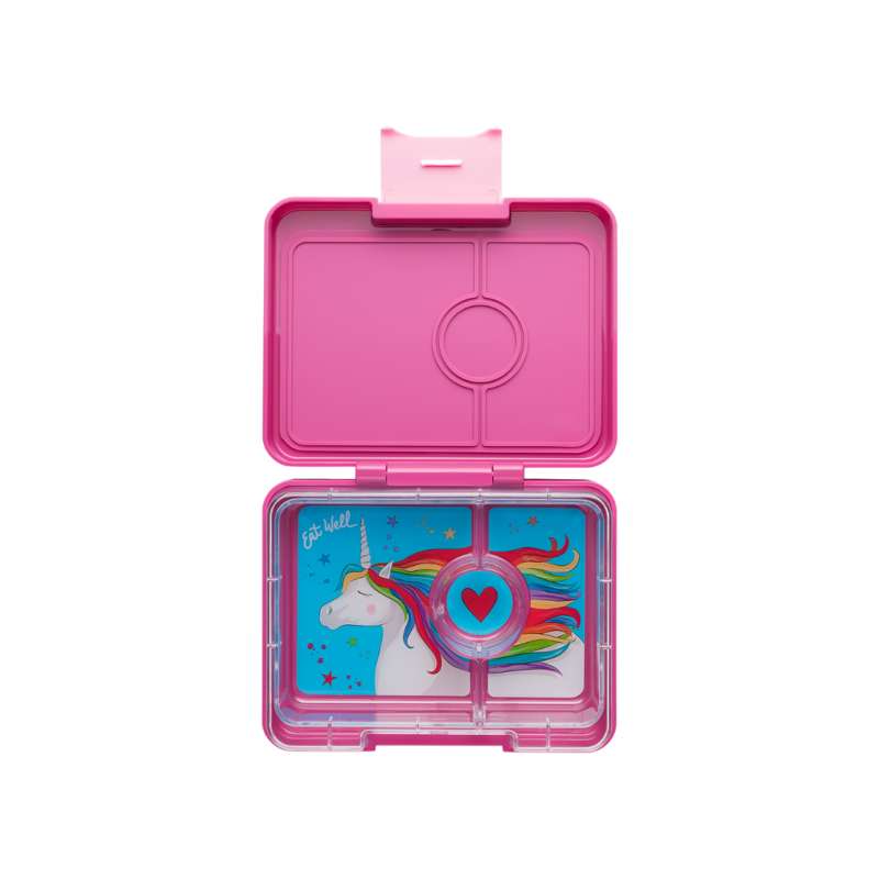 Billede af Yumbox Madkasse - Minisnack - 3 rum - Malibu Purple/Magical Unicorn hos Mammashop.dk