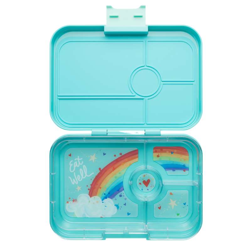 Billede af Yumbox Madkasse - Tapas XL - 4 rum - Antibes Blue/Rainbow hos Mammashop.dk