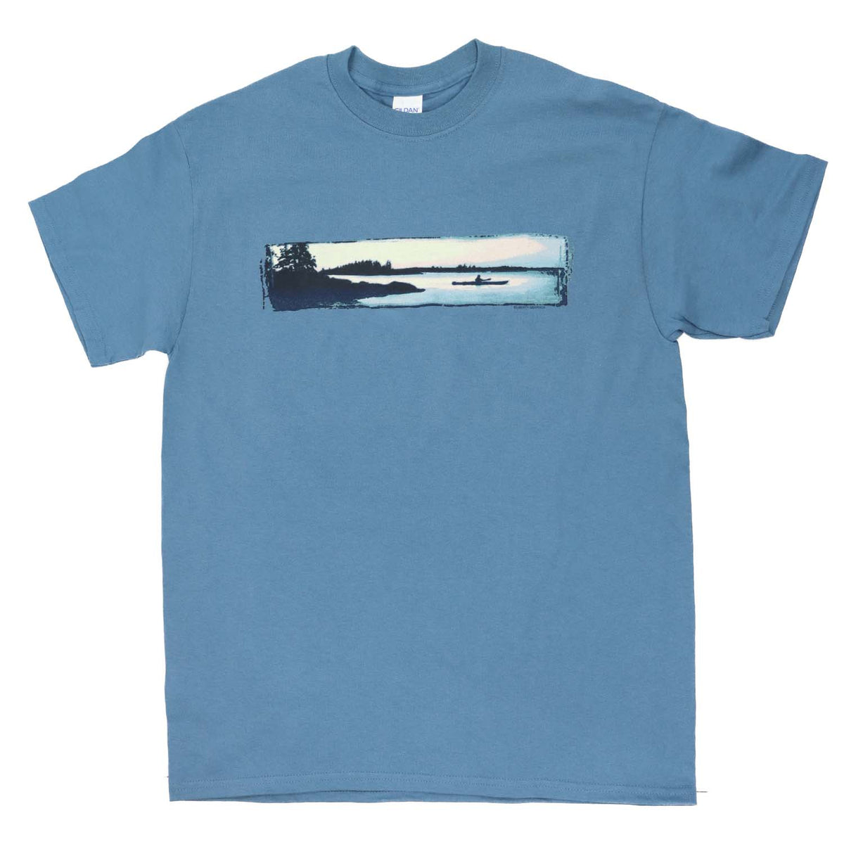 Kayak Silhouette Adult Indigo T-shirt – Liberty Graphics
