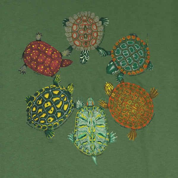 Liberty Graphics Turtle Circle Adult Sage T-Shirt Large