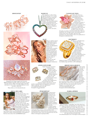 British Vogue Magazine Jewellery Designer Profile