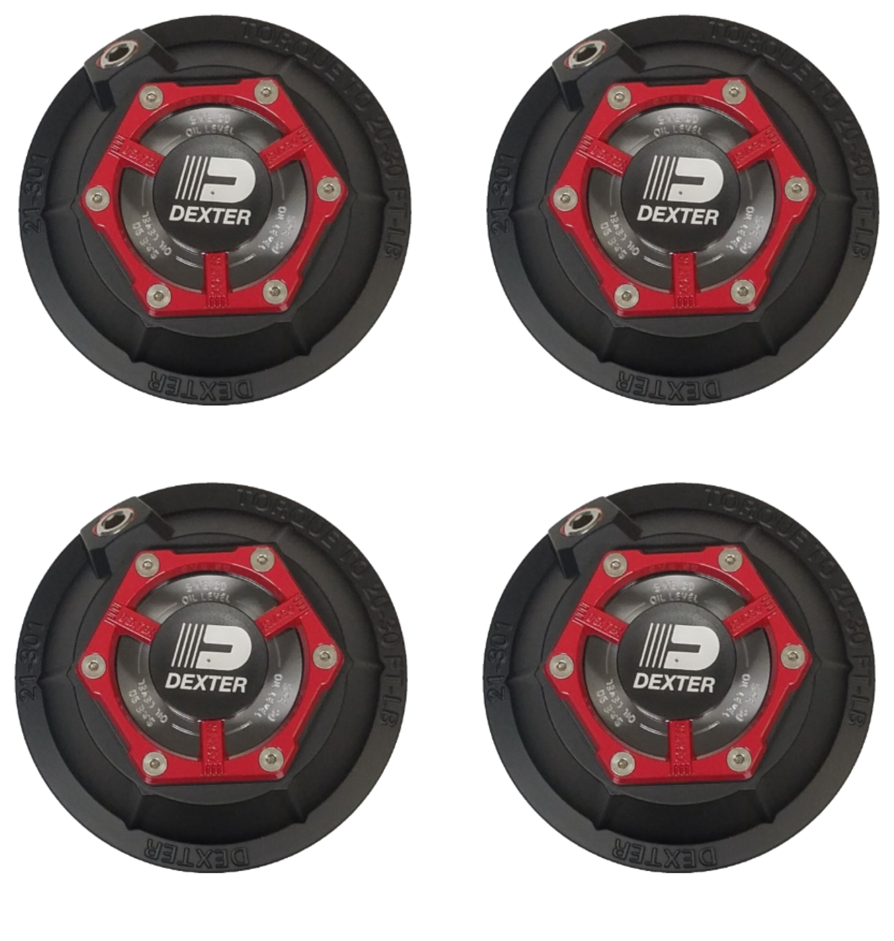 4 - Dexter FORTRESS 4" Diameter Aluminum Oil Cap for 10-15,000 lb axles (K21-301-00-FOUR)