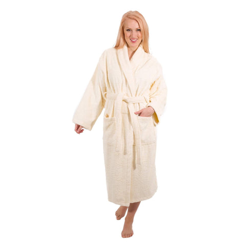 Amazon Salbakos Ivory Womens Terry Cloth Bathrobe Turkish Cotton