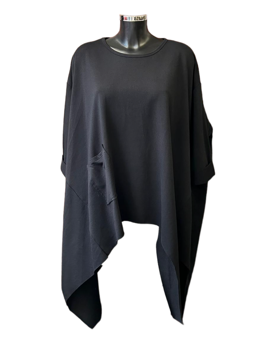 Riley premium choppy hem tunic top - Black – Coco Ladieswear of Garstang