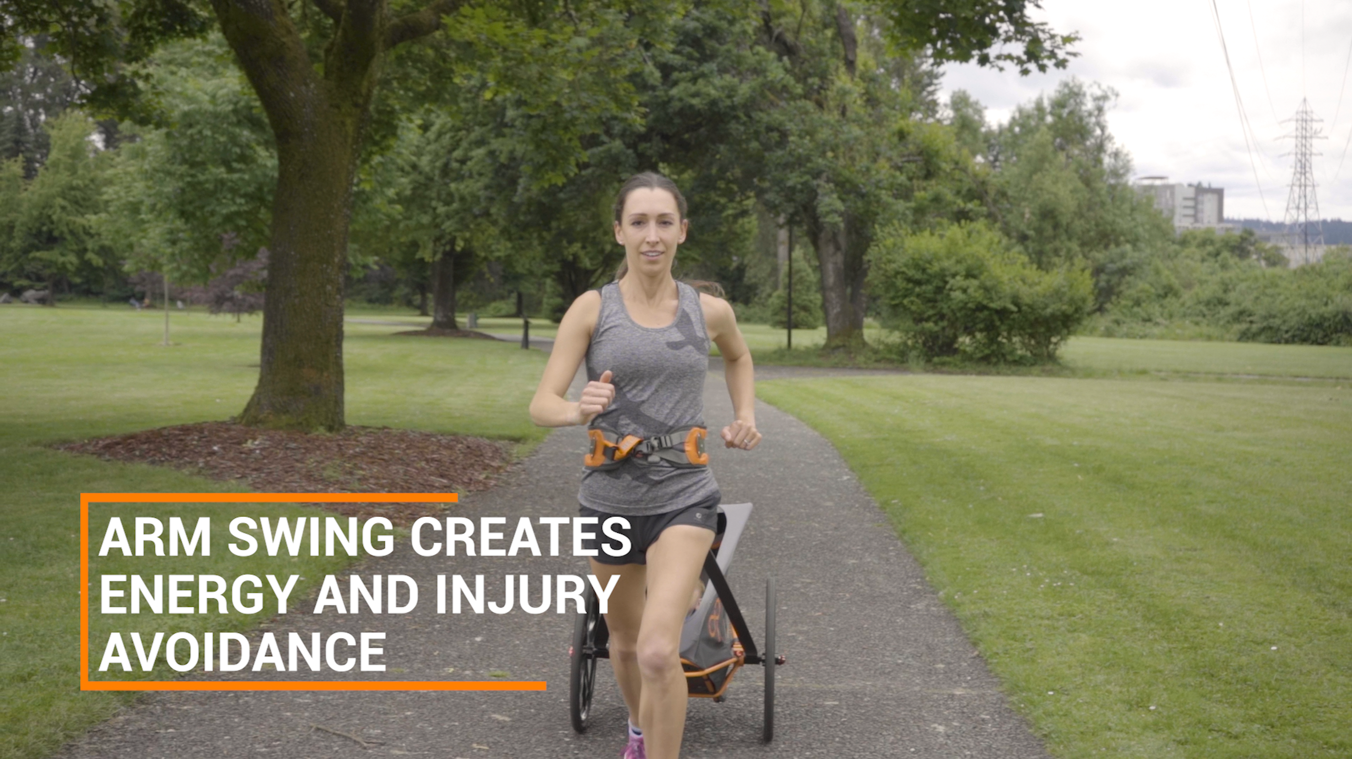 KidRunner arm swing creates energy and injury avoidance