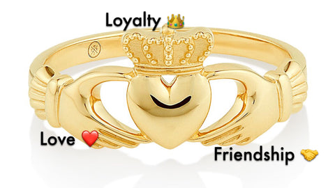 Irish Claddagh Ring for men in gold