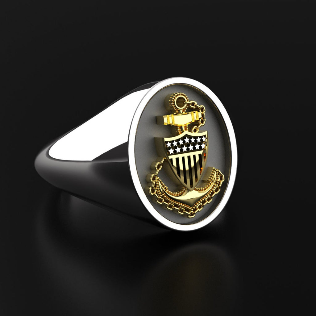 U.S. COAST GUARD ACADEMY Class Ring --- 10K GOLD | #138474541