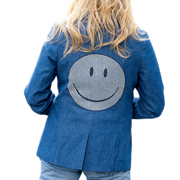 Crystal Smile Blazer - Denim - Hipchik product image