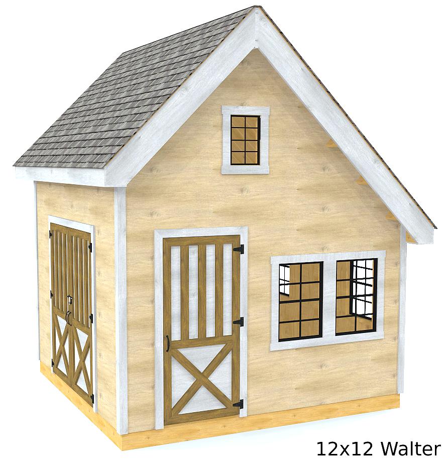 Walter Shed Plan 2‑Sizes Gable Garden Shed w/ loft - Paul's Sheds