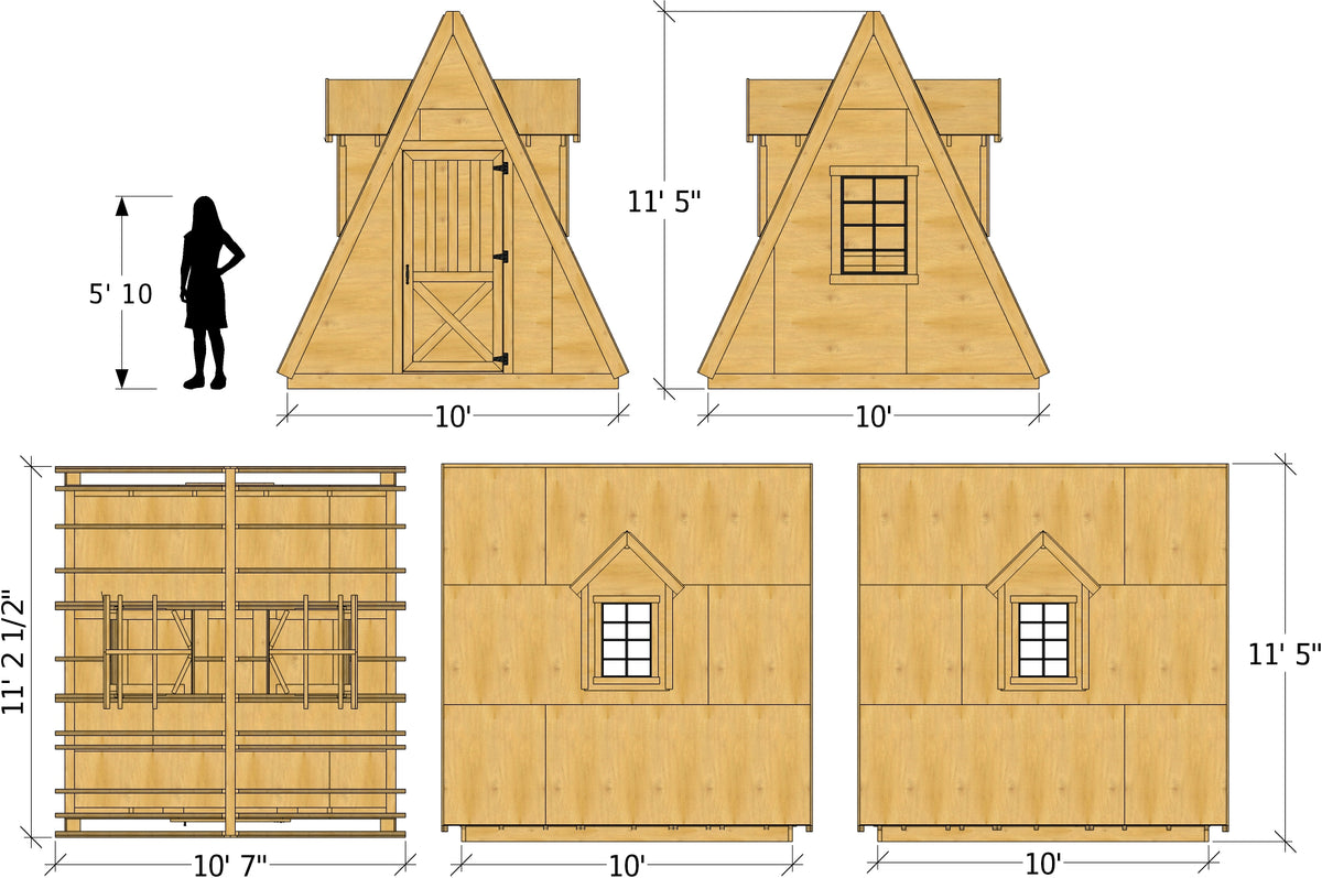 10x10 alice shed plan a-frame storage shed plan – paul's