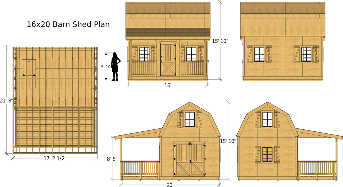 14 X 20 Gambrel Shed Plans Potting Shed Dorchester 3772