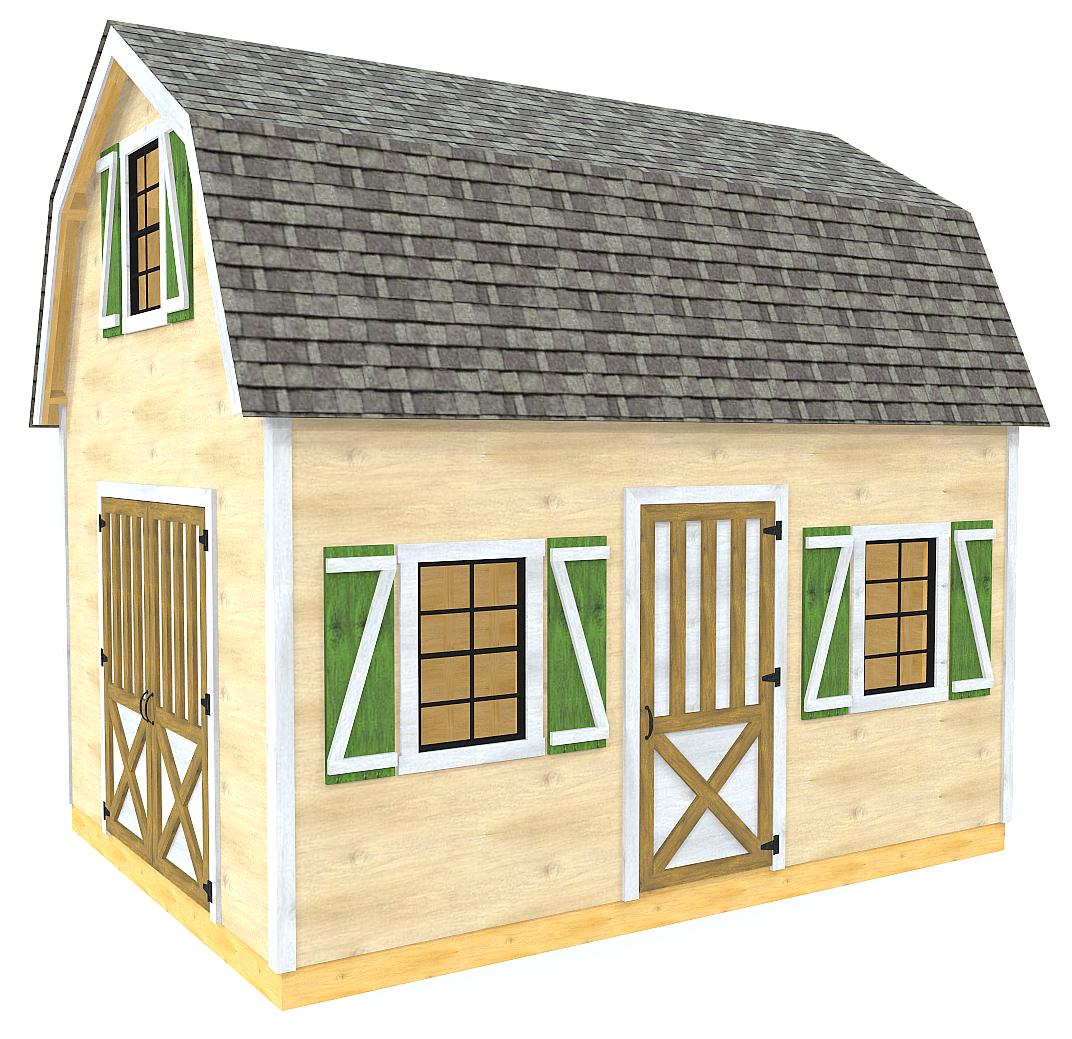 Evelyn Shed Plan 2‑Sizes Gambrel Storage Shed Design w ...