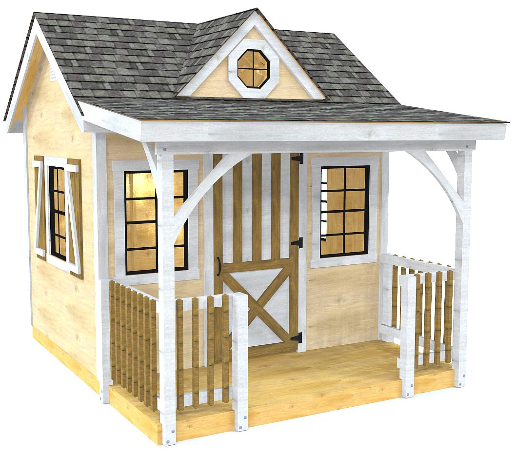 10x12 Loretta "She Shed" Plan Whimsical Wendy Style Shed 