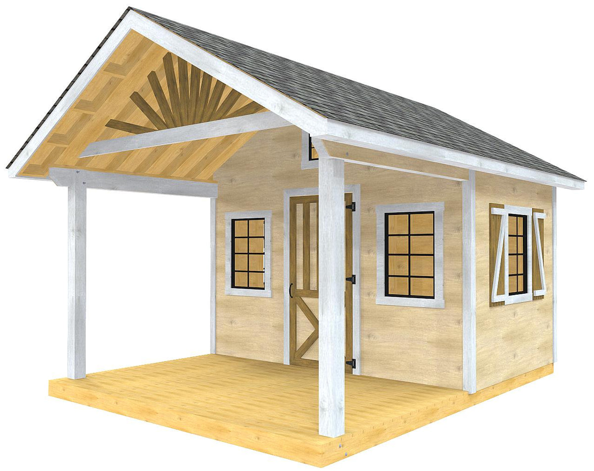 12x16 brayton shed plan porch & bar design – paul's sheds