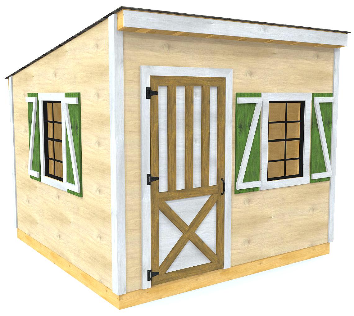 Victor Shed Plan 2‑Sizes Simple, Shed Roof Backyard Storage 