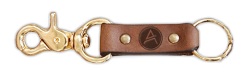 >Leather & Brass Keyring