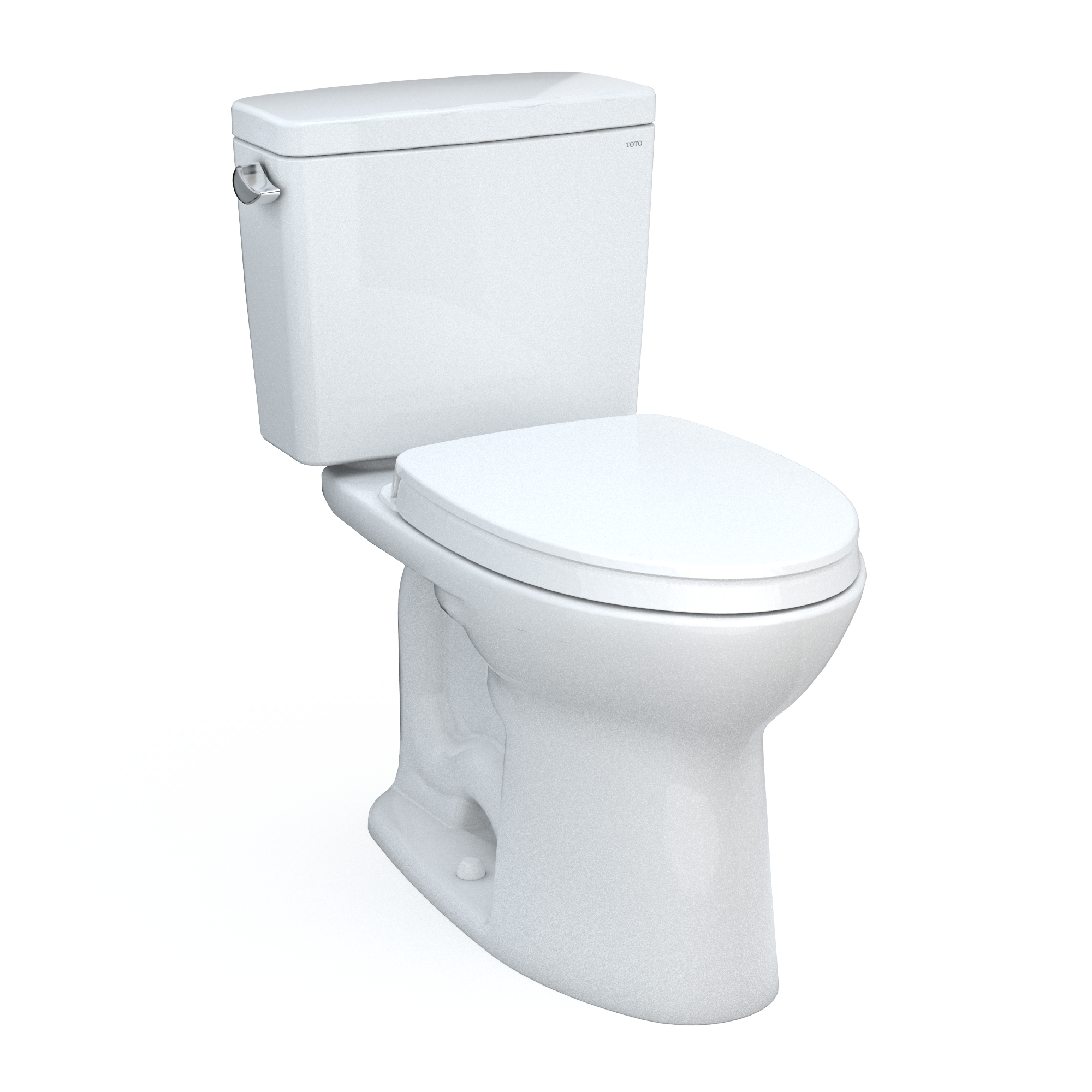 TOTO Drake Two-Piece Elongated 1.6 GPF Universal Height TORNADO FLUSH Toilet with CEFIONTECT and SoftClose Seat, WASHLET+ Ready, Cotton White, Vitreous China, MS776124CSFG#01