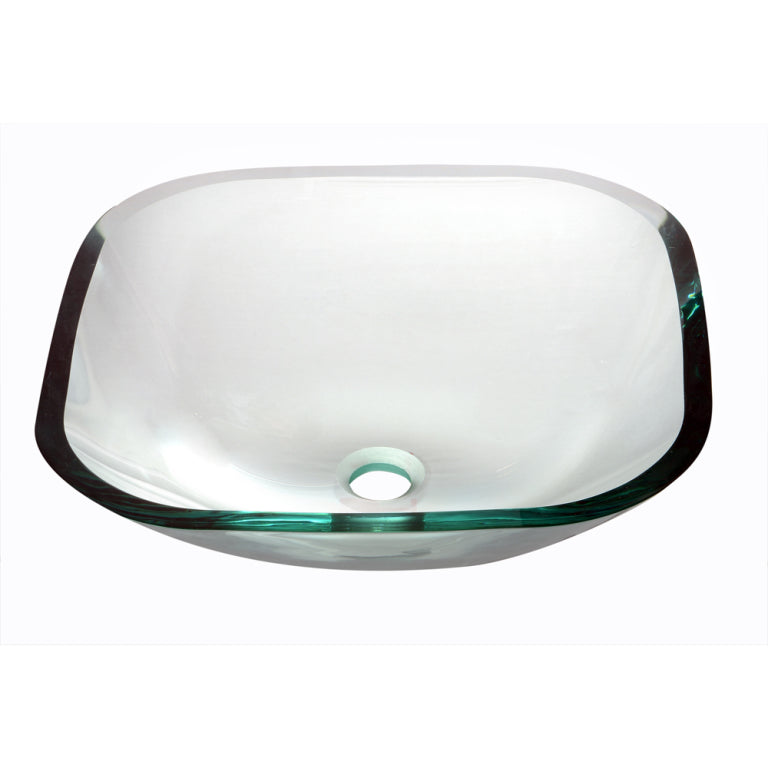 Dawn 16 Tempered Glass Vessel Sink Clear Square Gvb84001