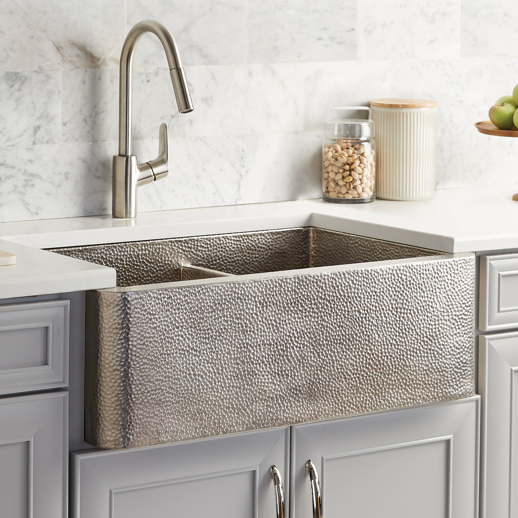 Native Trails Farmhouse Duet 33 Nickel Farmhouse Sink 60 40 Double B