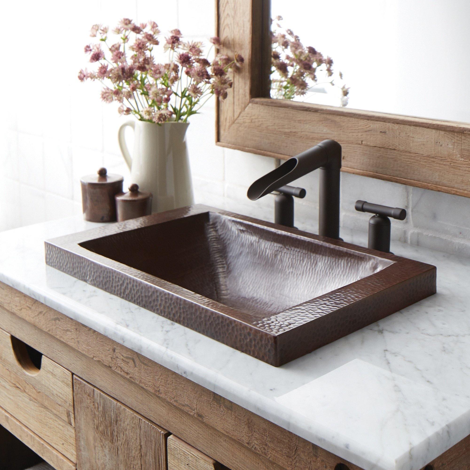 Native Trails Hana 20 Rectangle Copper Bathroom Sink Antique Copper The Sink Boutique