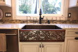 Premier Copper Products 33" Copper Farmhouse Sink, Oil Rubbed Bronze and Nickel, KASDB33229S-NB - The Sink Boutique