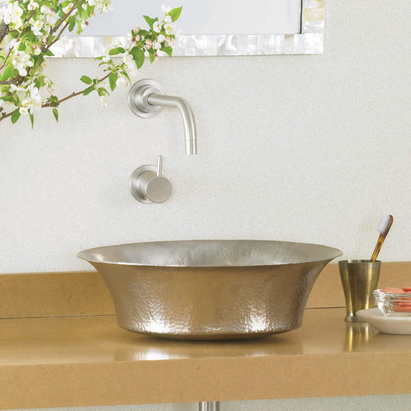 Native Trails Maestro 16 Round Nickel Bathroom Sink Brushed Nickel