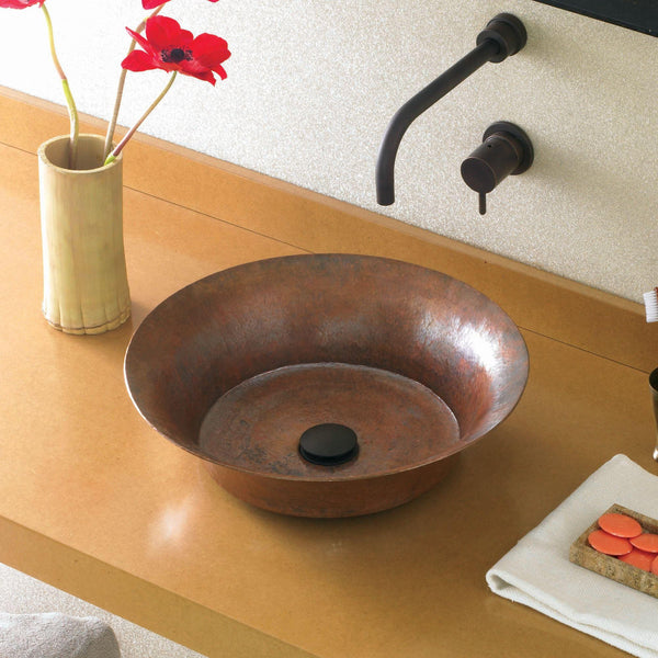 Native Trails Maestro 16 Round Copper Bathroom Sink Tempered Copper