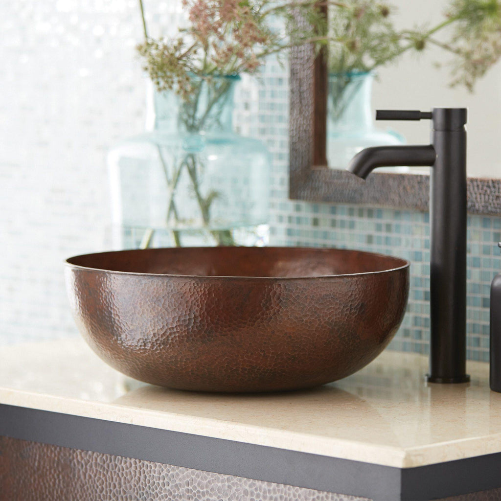 Native Trails Maestro 16 Round Copper Bathroom Sink Antique Copper