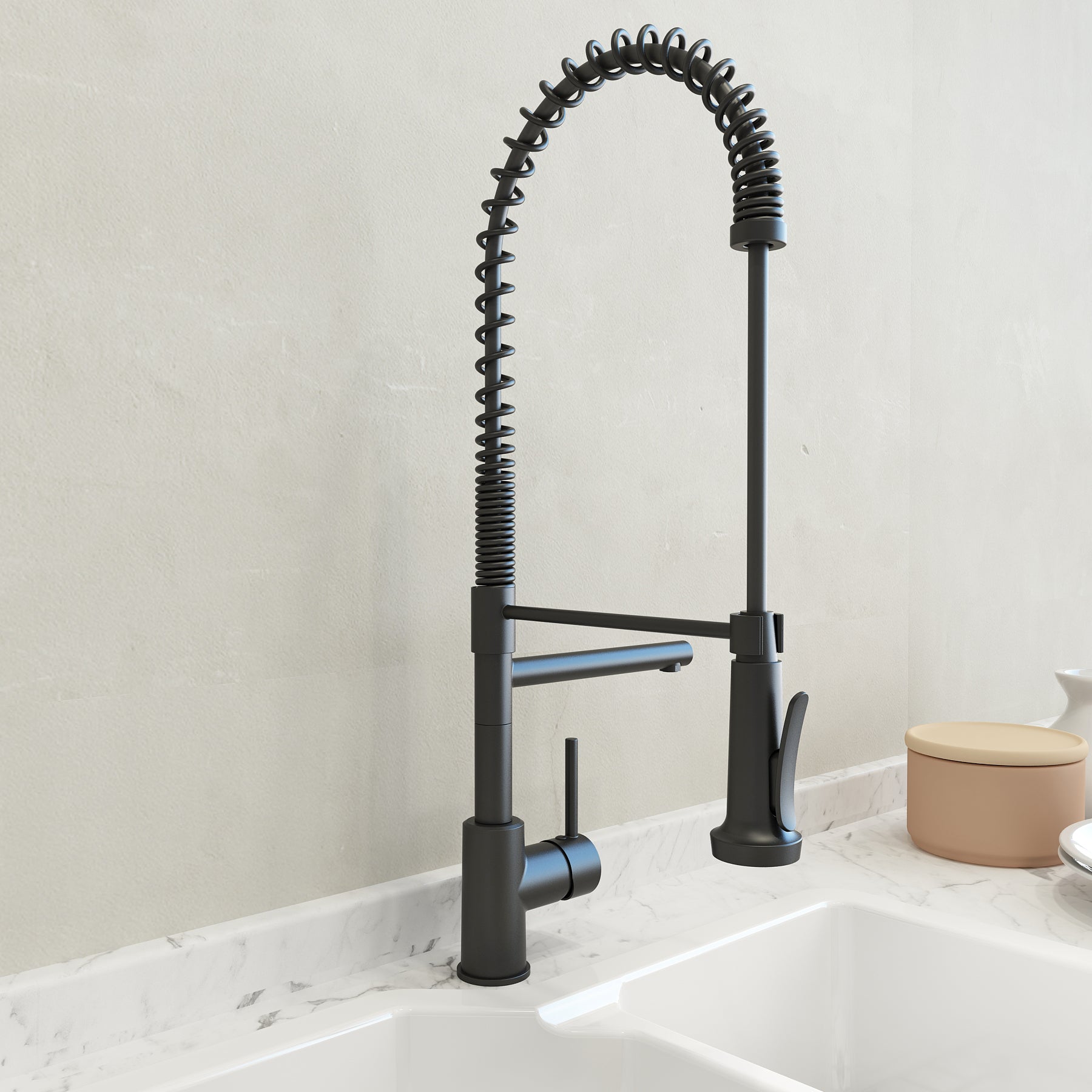 BOCCHI Maggiore 1.75 GPM Brass Kitchen Faucet, Professional, Goose Neck, Matte Black, 2019 0001 MB